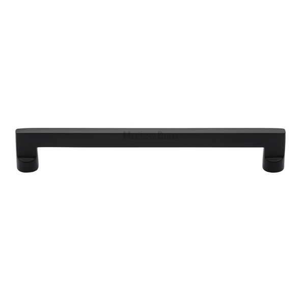 C0345 203-BKMT • 203 x 222 x 35mm • Matt Black • Heritage Brass Trident Cabinet Pull Handle